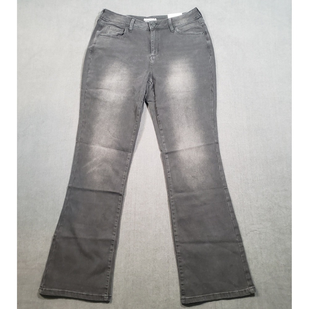 Sonoma Curvy Bootcut Jeans Womens 12 Black‎ High Rise Faded